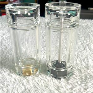 Lucite salt shaker and pepper grinder